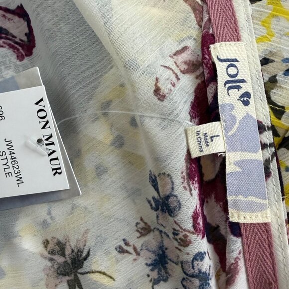 Jolt Womens Ivory & Purple Floral Kimono Cardigan With Lace Trim Polyester Sz L - Picture 5 of 9